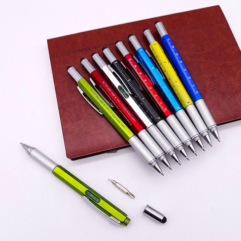Office Technician - 6-in-1 multifunctionele balpen, handgereedschap met meetfunctie,