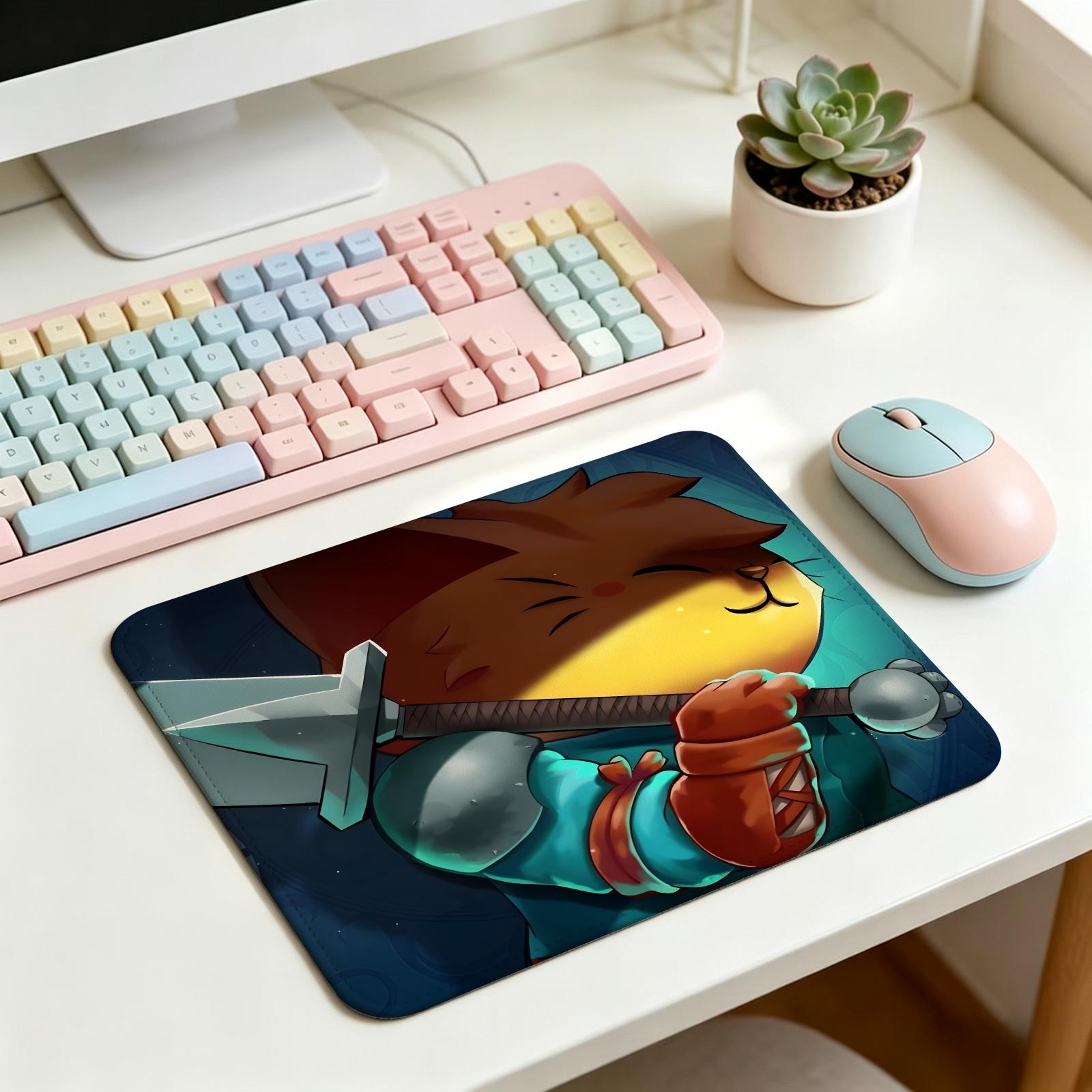 Office Quest - S/M/L Gamingmat, Versterkte Gestikte Rand, Cat