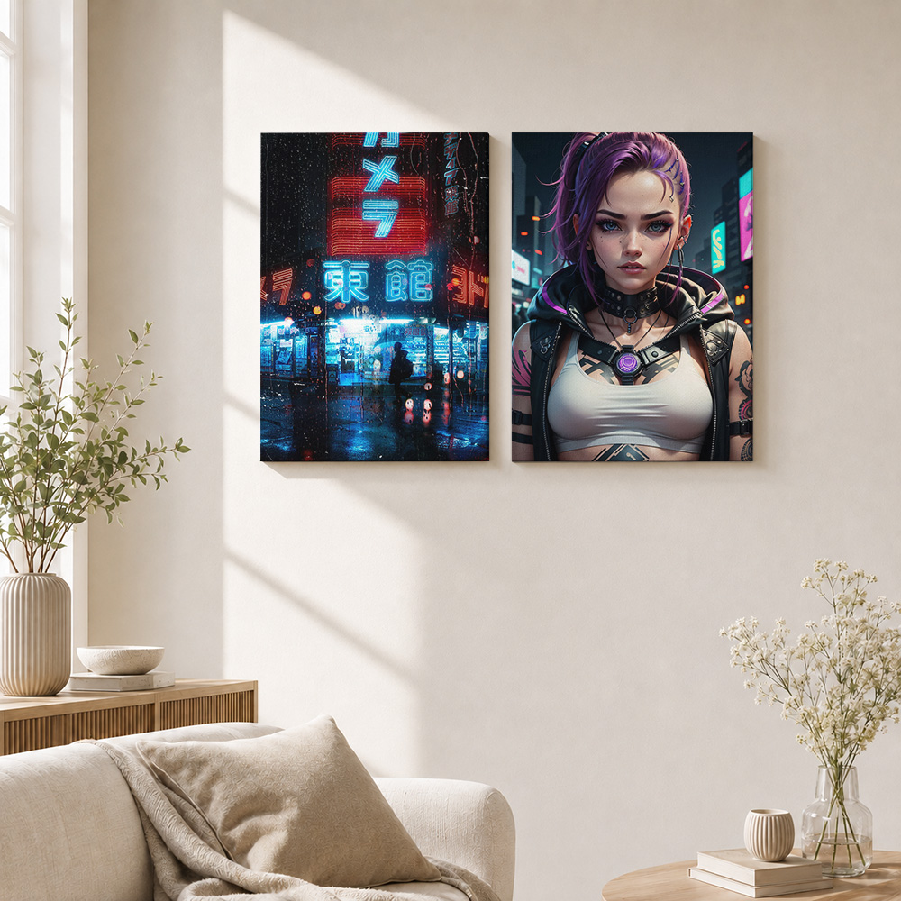 Cyberpunk Canvas Print Poster  - Office Technologies recensie en prijs